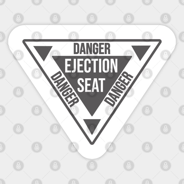 Ejection Seat Danger  Triangle Military Warning Fighter Jet Aircraft Distressed Sticker by Gaming champion